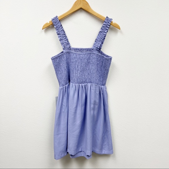 NSR Women’s Julia Sleeveless Smocked Ruffle Mini Dress Lavender Medium, NWT - Picture 3 of 7